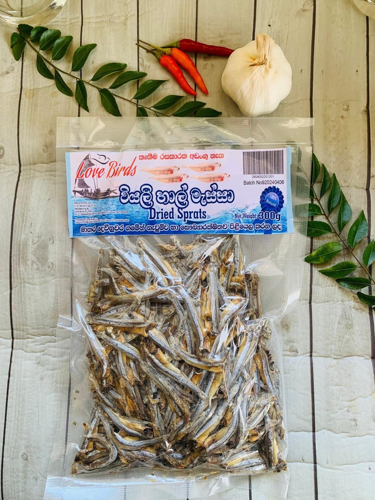 love Birds Dried Sprats Fish (හාල්මැස්සො) 300g